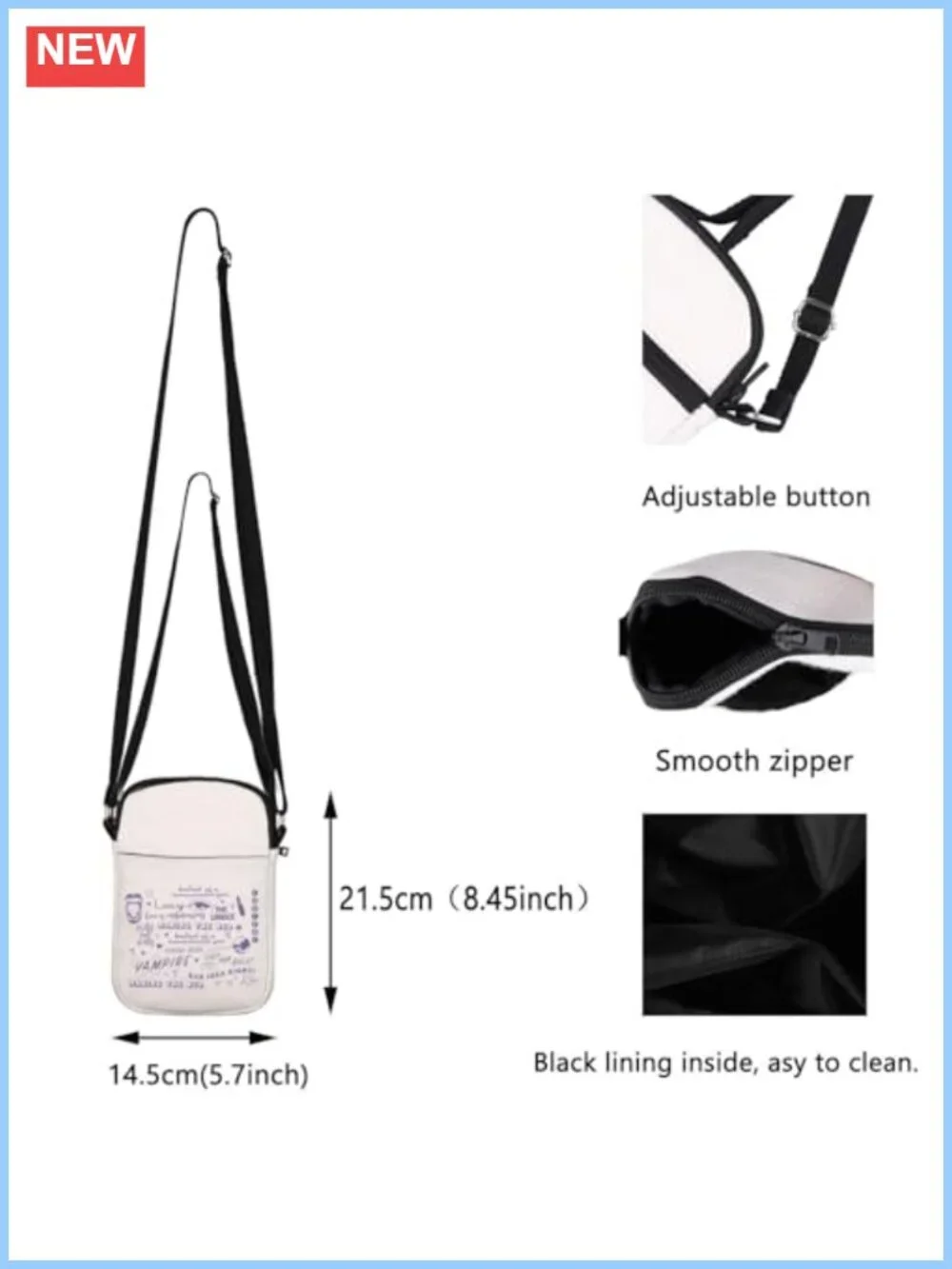 Canvas Crossbody Bag Pouch Singer Album Music Gift